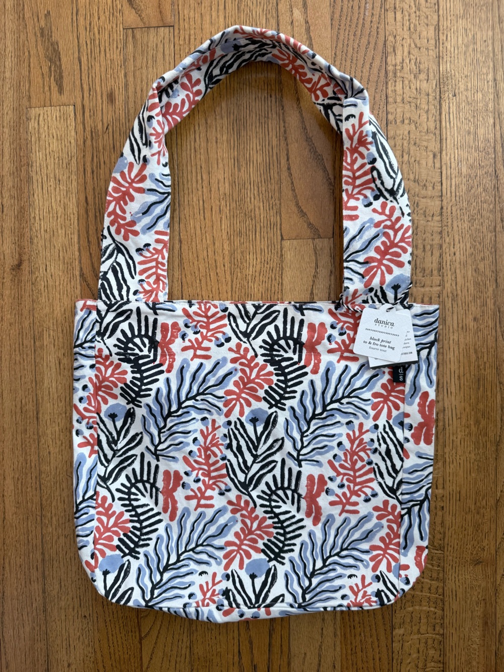 Danica Studio Entwine Block Print To & Fro Cotton Tote Bag NWT